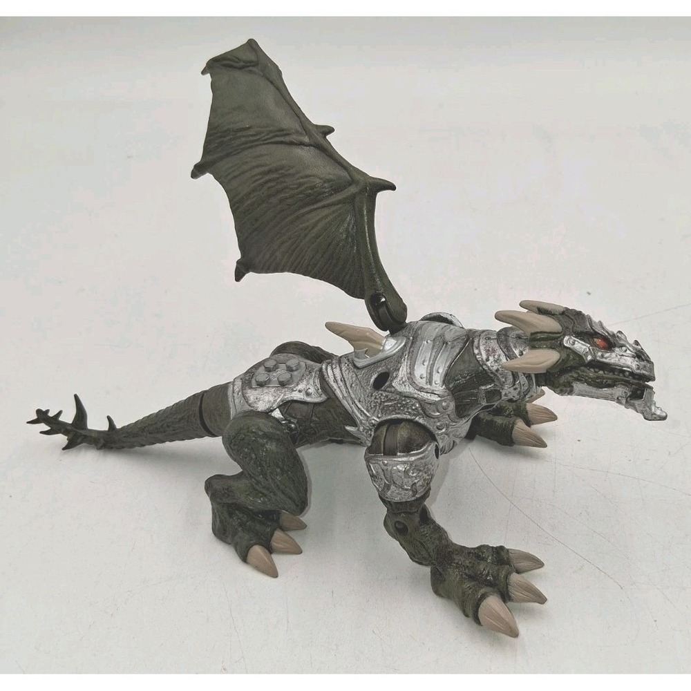 Rare Mega Bloks Argentum Silver Armor Dragon Metal Age Missing One Wing - Picture 2 of 7
